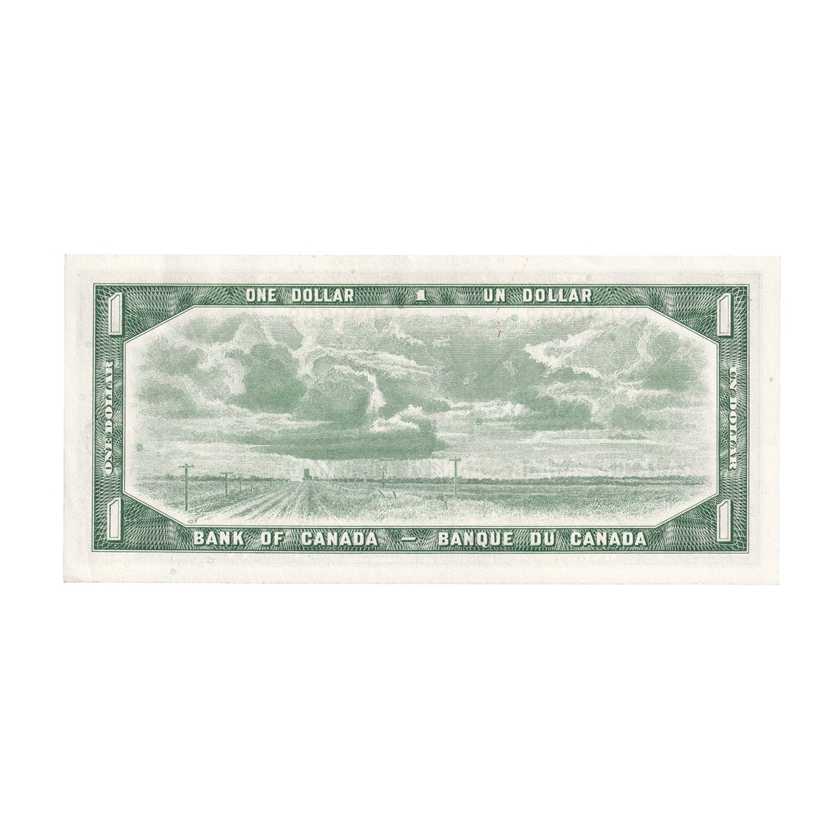 BC-37b-i 1954 Canada $1 Beattie-Rasminsky, J/Z, Almost Uncirculated (AU50)