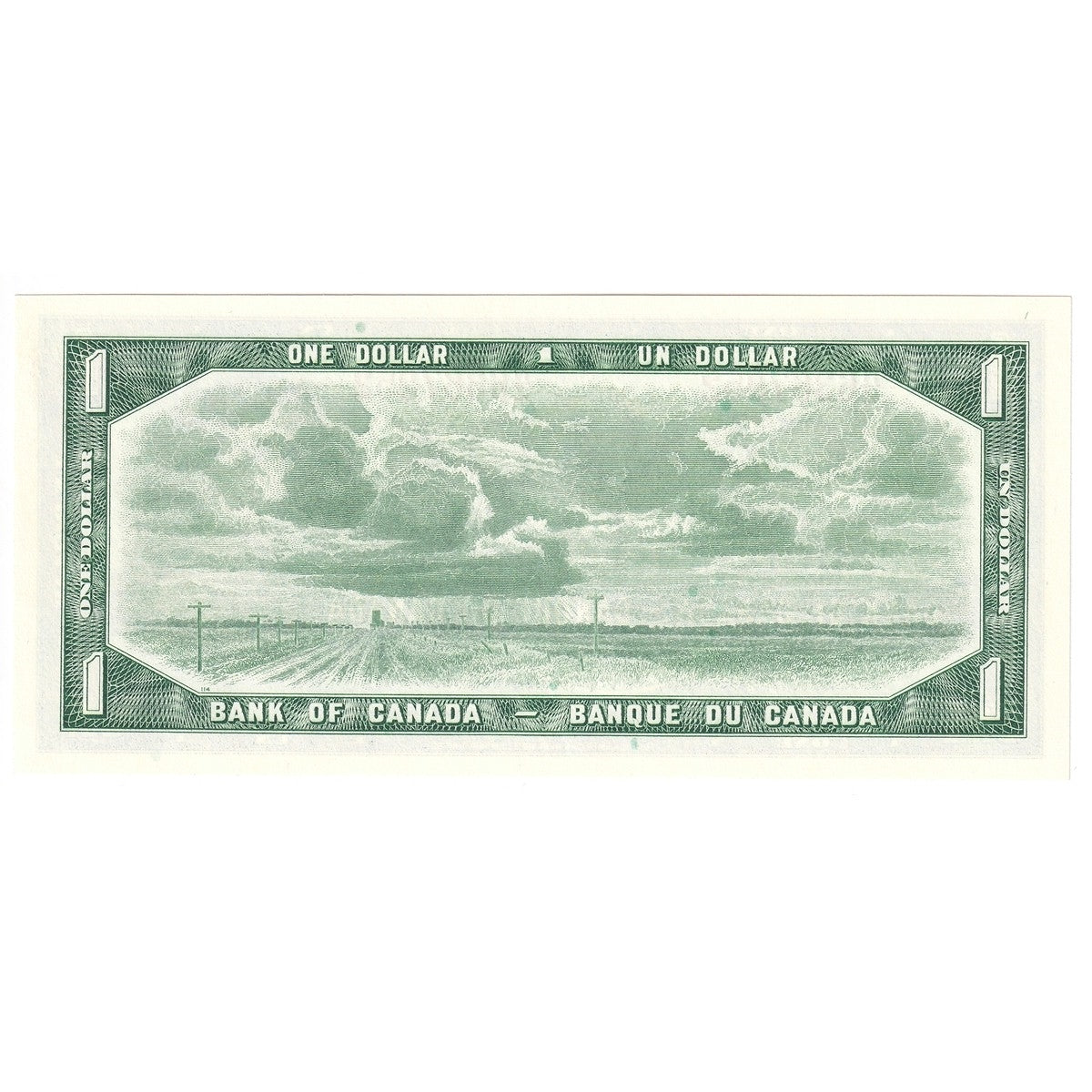 BC-37b-i 1954 Canada $1 Beattie-Rasminsky, N/Z, Almost Uncirculated (AU50)