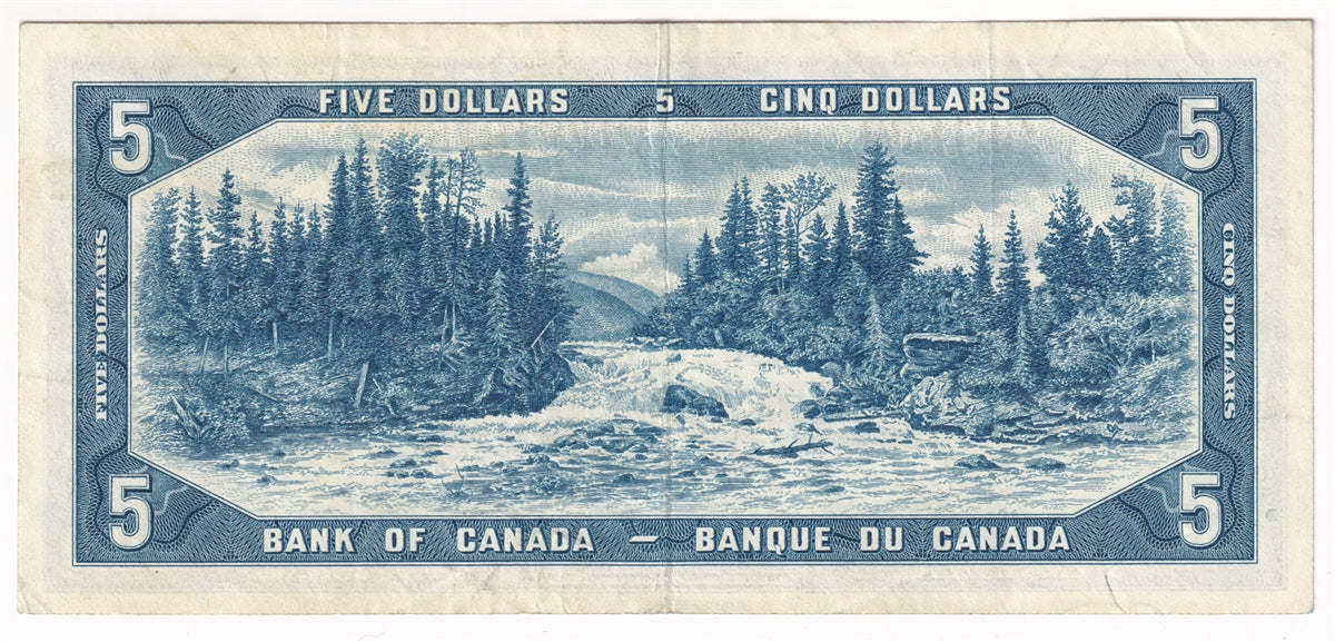 BC-39b 1954 Canada $5 Beattie-Rasminsky, K/X, Very Fine (VF20)