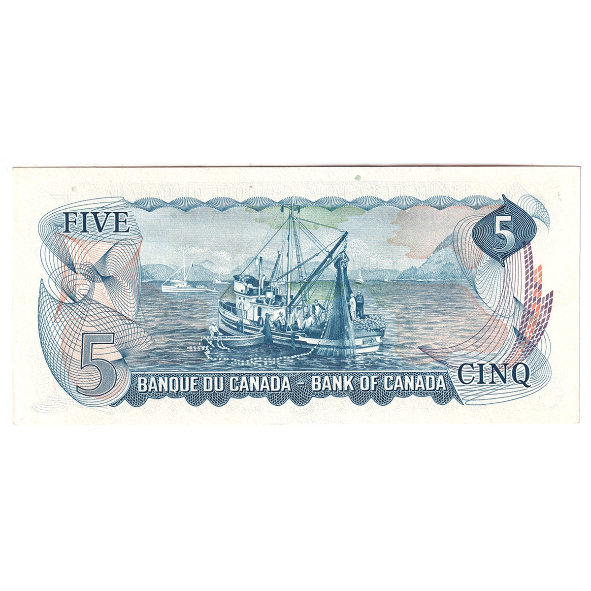 BC-48a 1972 Canada $5 Bouey-Rasminsky, CH, Almost Uncirculated (AU50)