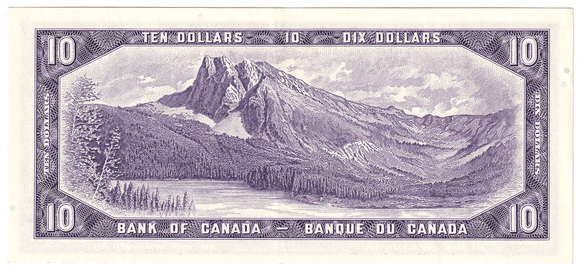 BC-40b 1954 Canada $10 Beattie-Rasminsky, T/V, EF