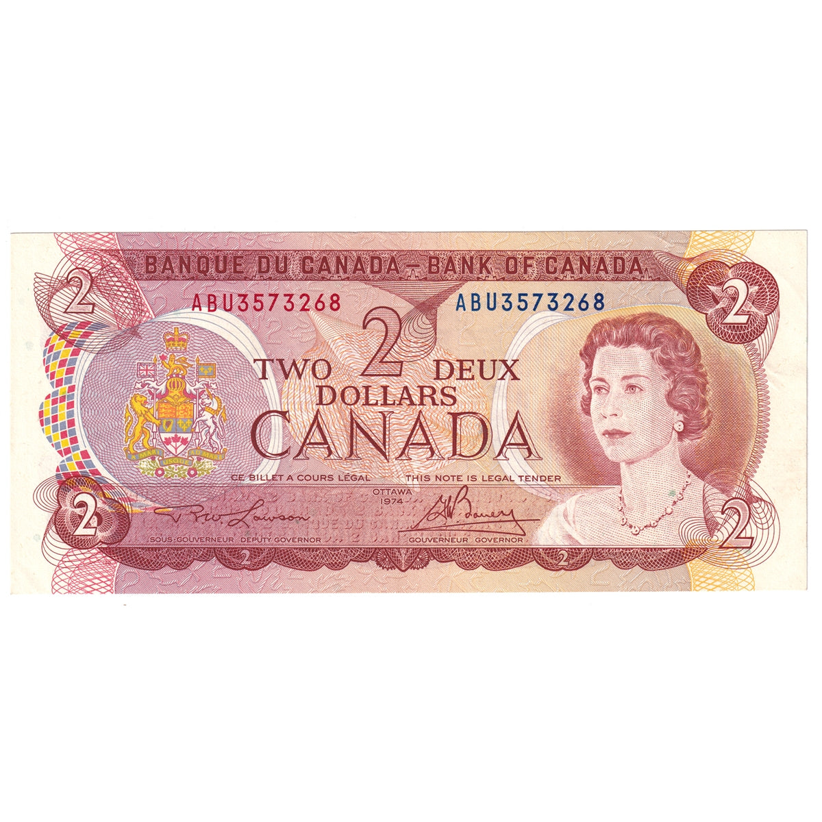 BC-47a-i 1974 Canada $2 Lawson-Bouey, ABZ, CUNC