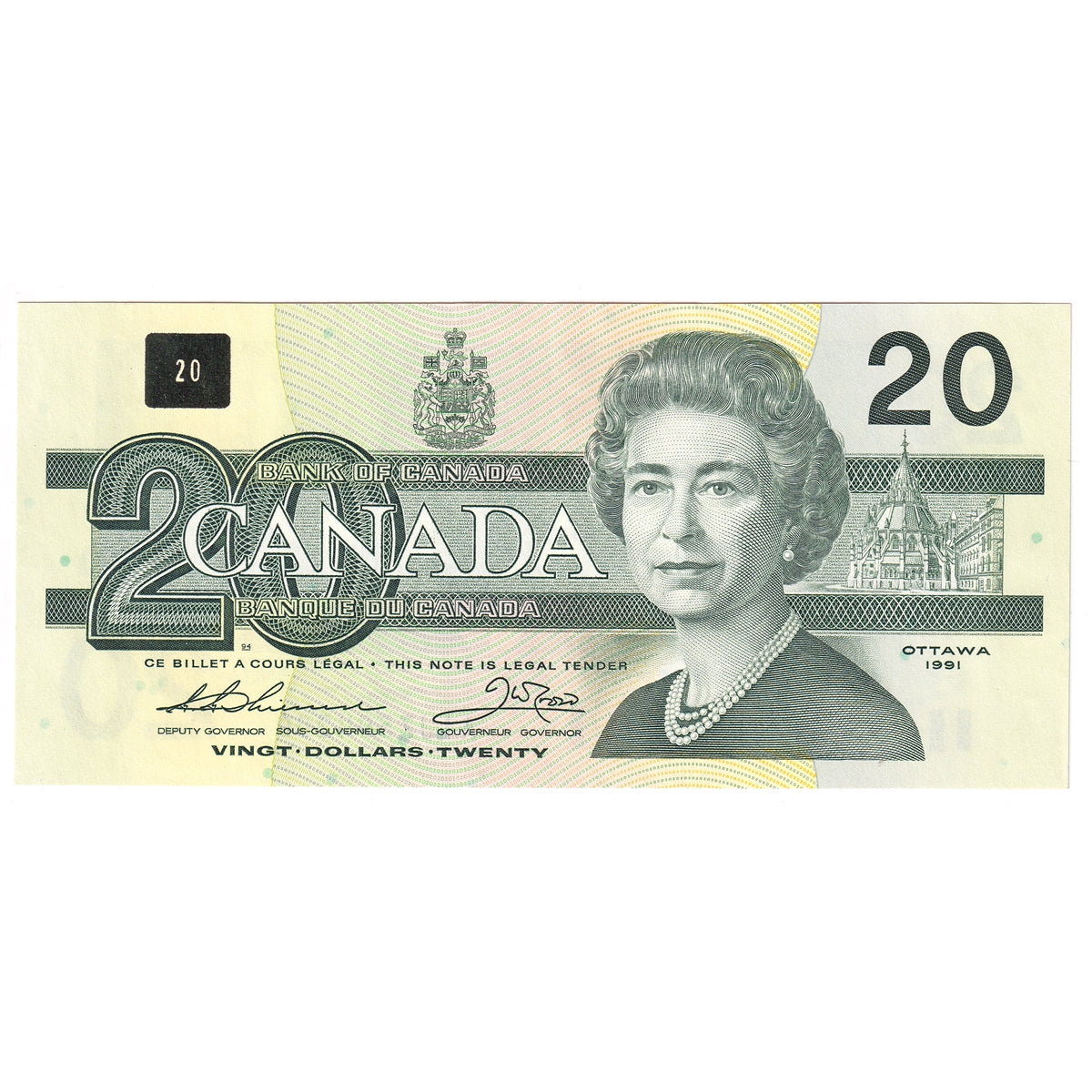 BC-58a-ii 1991 Canada $20 Thiessen-Crow, AIJ, UNC