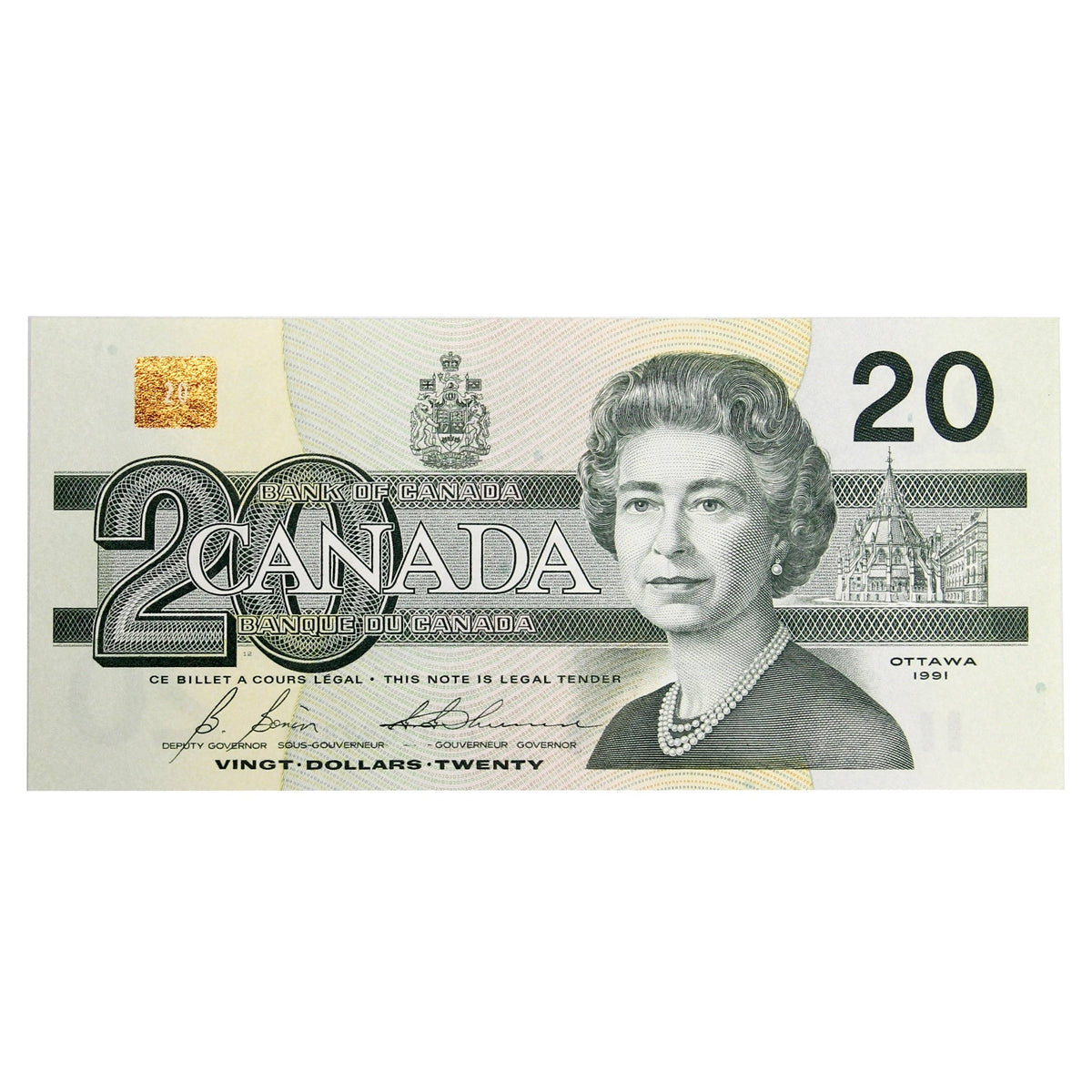 BC-58b 1991 Canada $20 Bonin-Thiessen, EVV, Uncirculated (MS60)