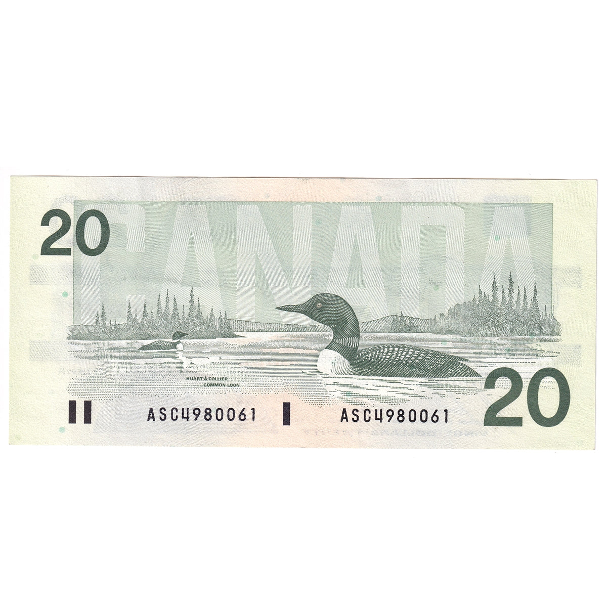 BC-58b-i 1991 Canada $20 Bonin-Thiessen, ASC, CIRC