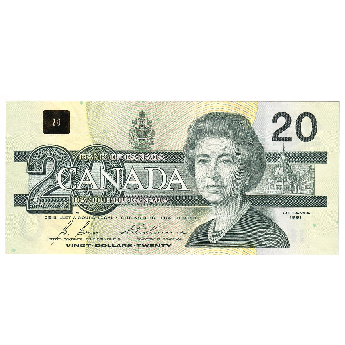 BC-58b-i 1991 Canada $20 Bonin-Thiessen, ASC, CIRC