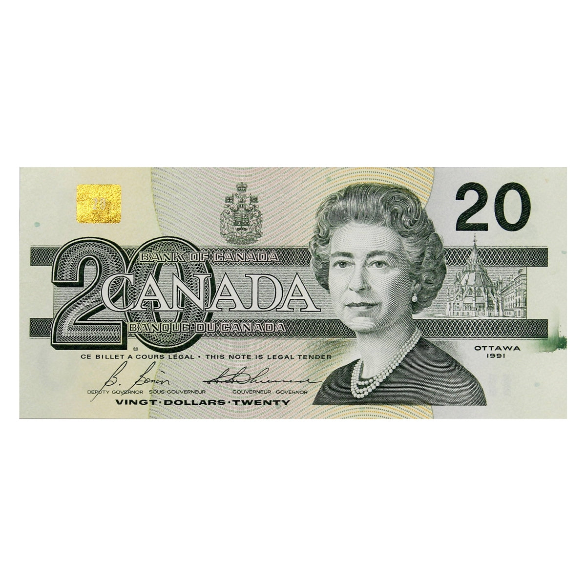BC-58b-i 1991 Canada $20 Bonin-Thiessen, AVR, CIRC