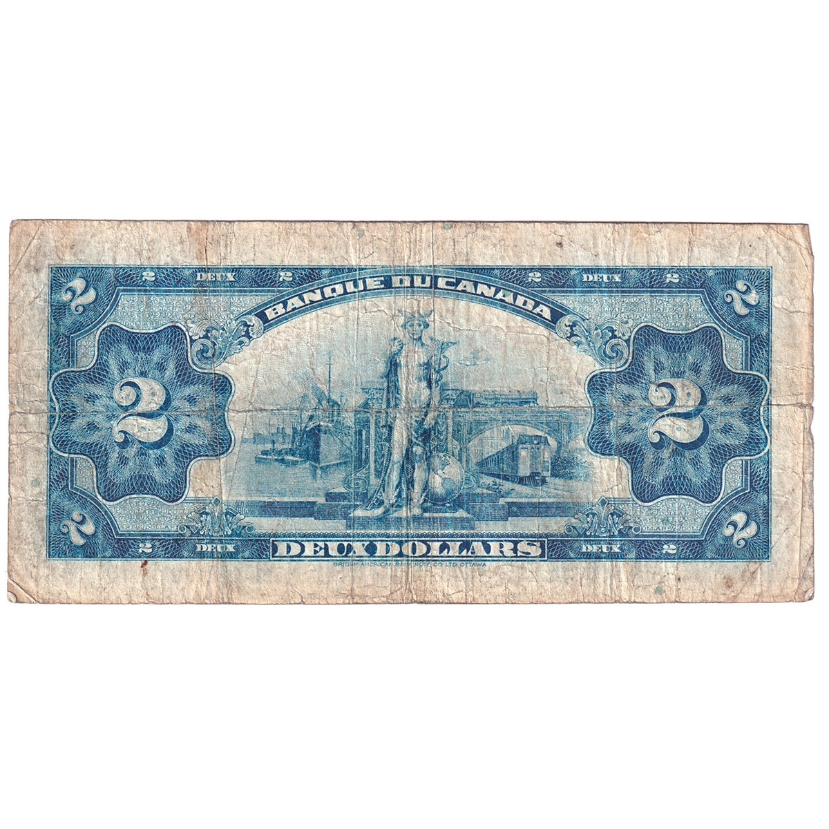BC-4 1935 Canada $2 Osborne-Towers, French, Fine (F12)