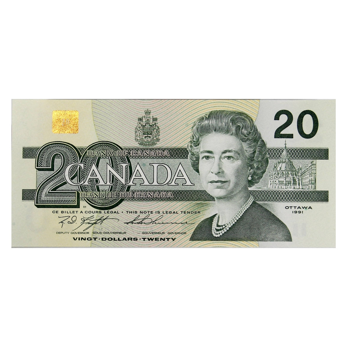 BC-58c 1991 Canada $20 Knight-Thiessen, AWC, AU-UNC (AU55)