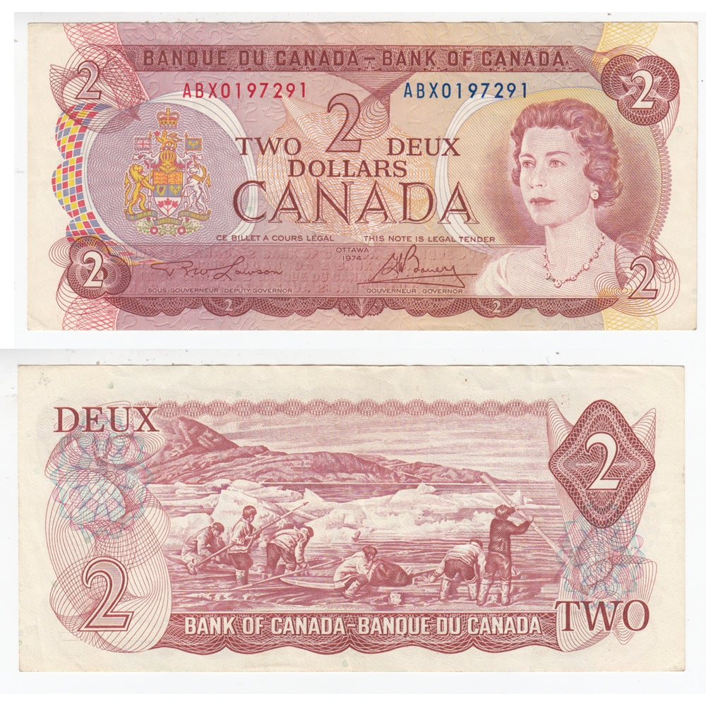 BC-47aA-i 1974 Canada $2 Lawson-Bouey, ABX, AU-UNC (AU55)