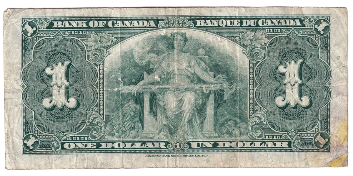 BC-21d 1937 Canada $1 Coyne-Towers, T/N, CIRC