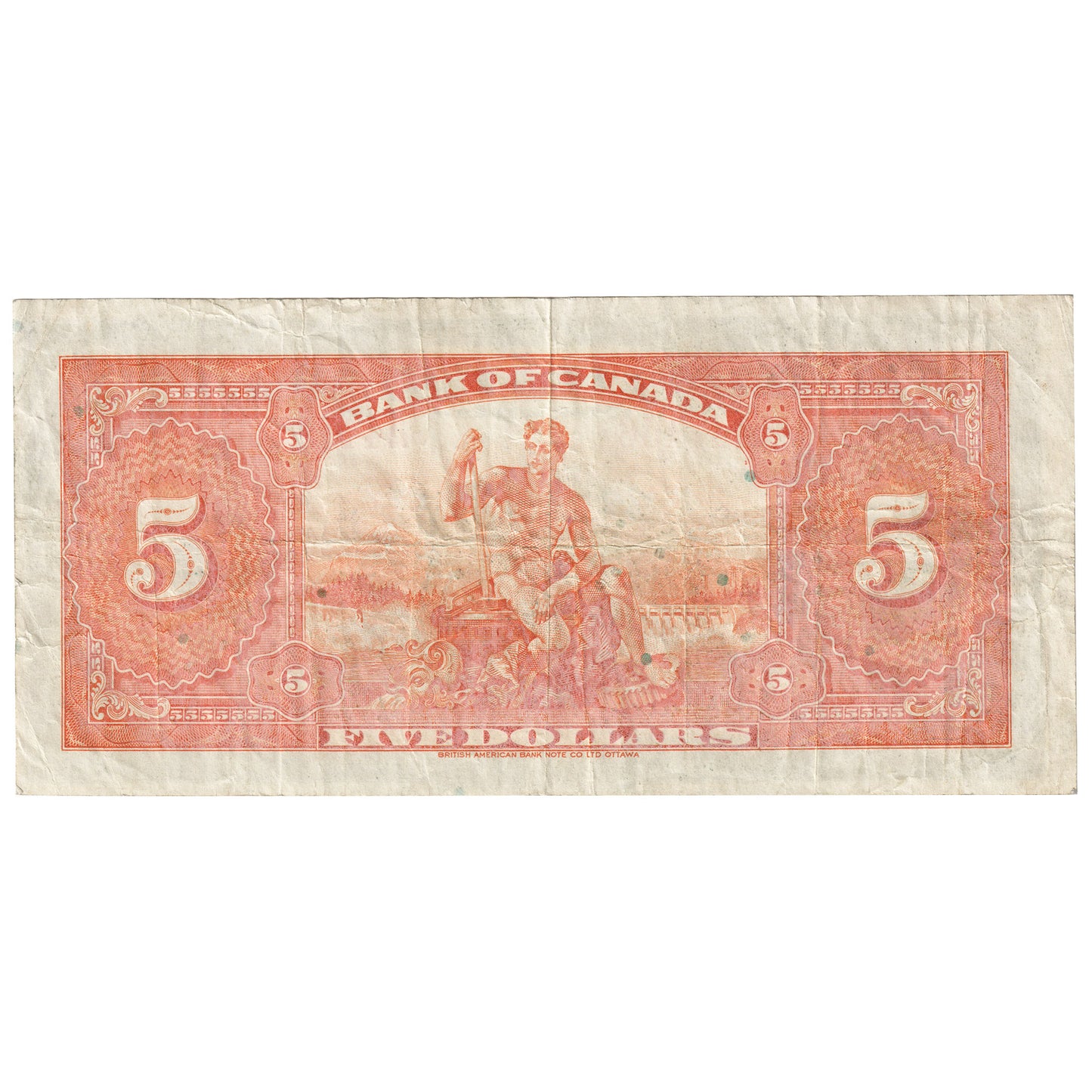 BC-5 1935 Canada $5 Osborne-Towers, English, Very Fine (VF20)