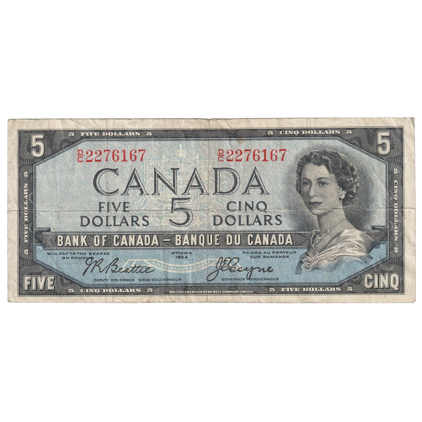 BC-31b 1954 Canada $5 Beattie-Coyne, Devil's Face, D/C, F-VF
