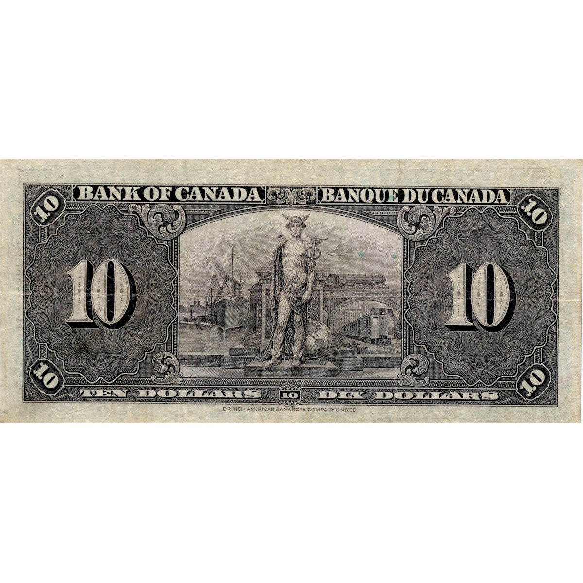 BC-24b 1937 Canada $10 Gordon-Towers, H/D, Fine (F12)