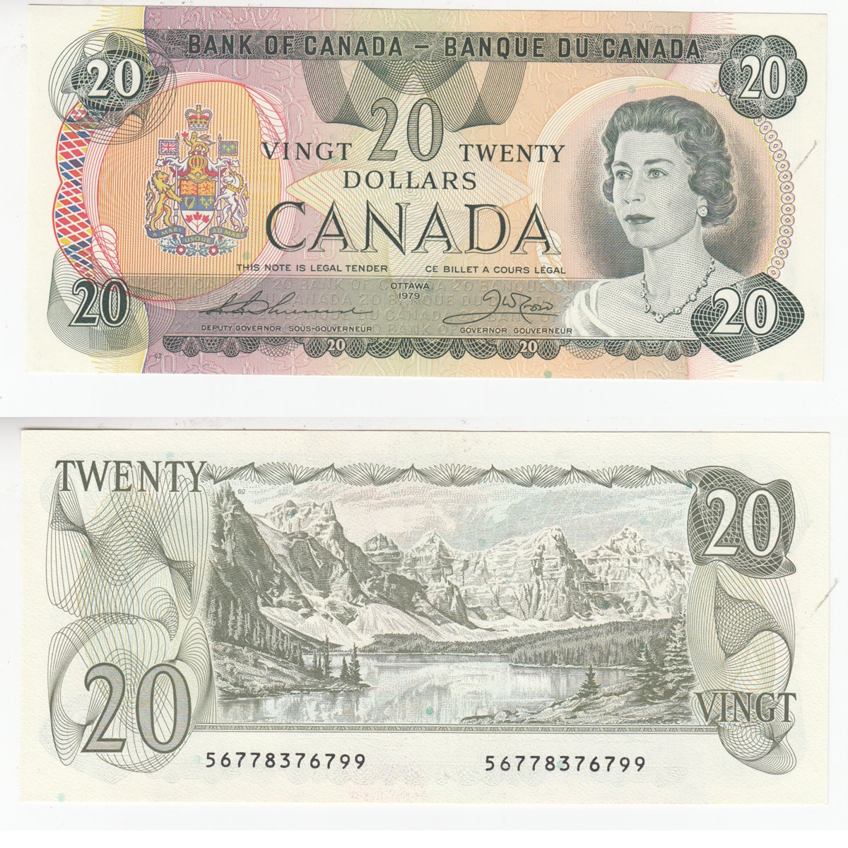 BC-54c-i 1979 Canada $20 Thiessen-Crow, Choice Uncirculated (CUNC63)