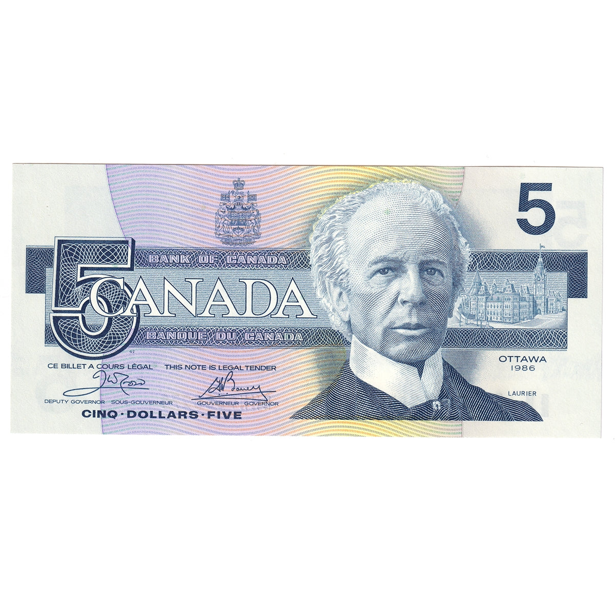 BC-56a 1986 Canada $5 Crow-Bouey, ENN, CUNC