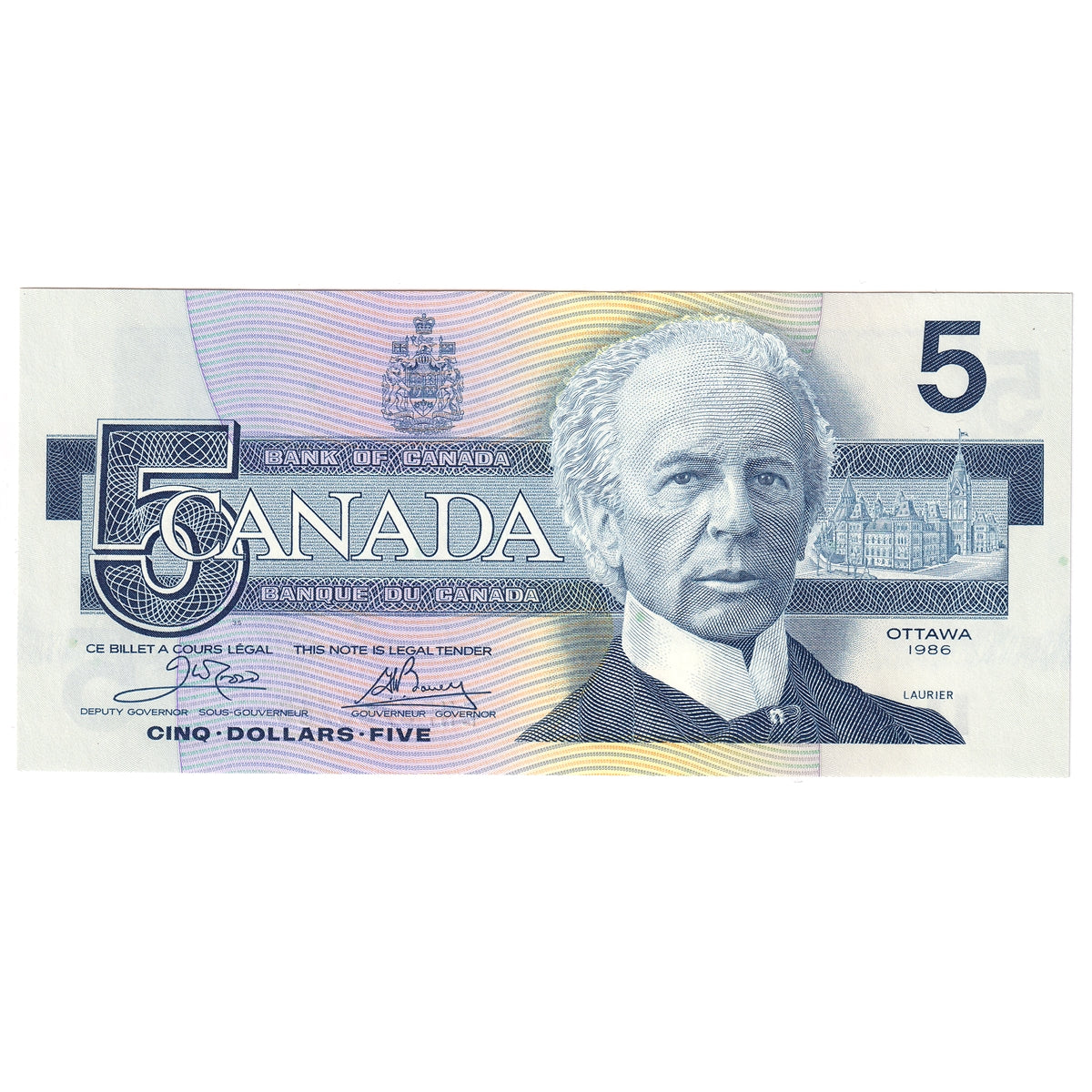BC-56a 1986 Canada $5 Crow-Bouey, ENP, AU-UNC