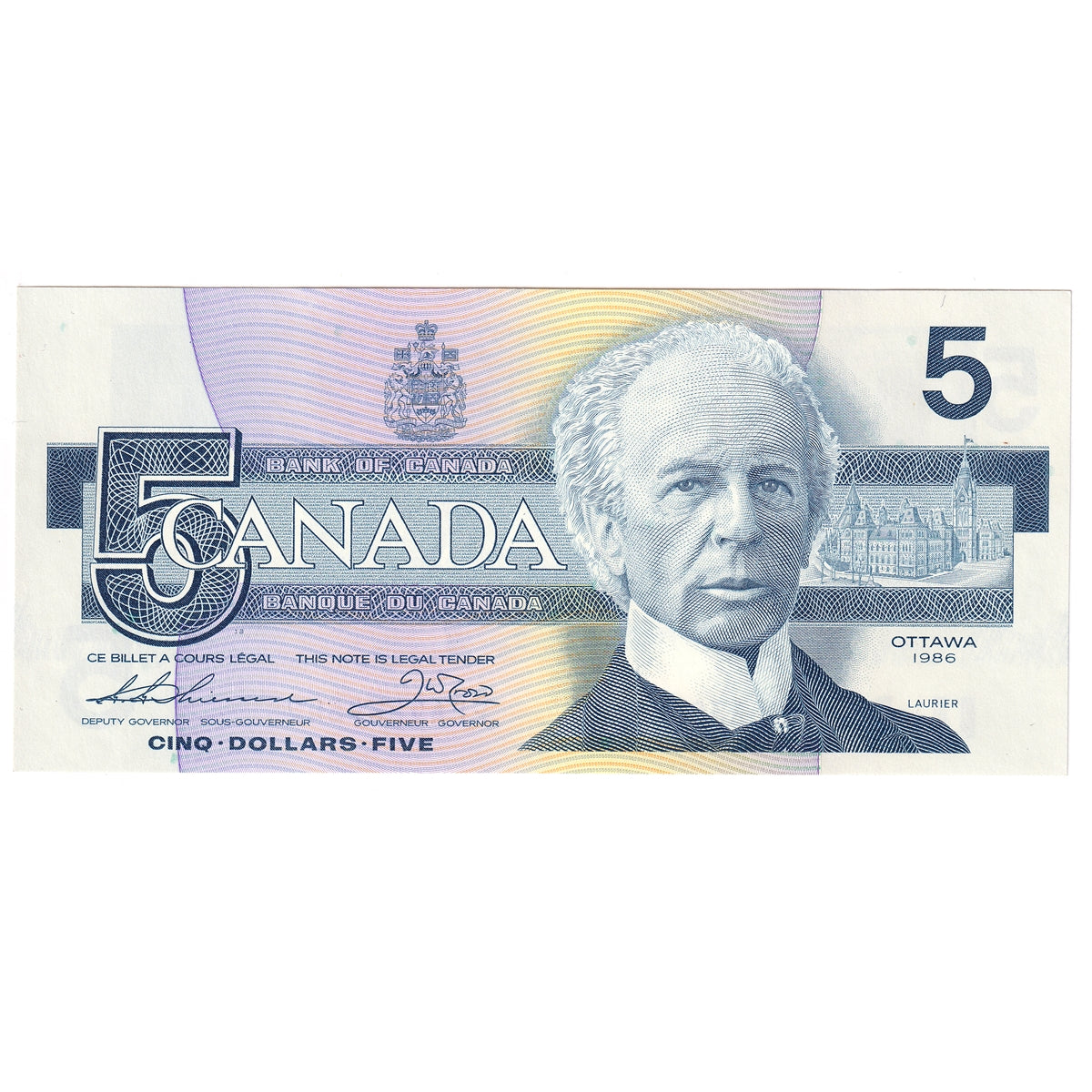 BC-56b 1986 Canada $5 Thiessen-Crow, FPA, CUNC