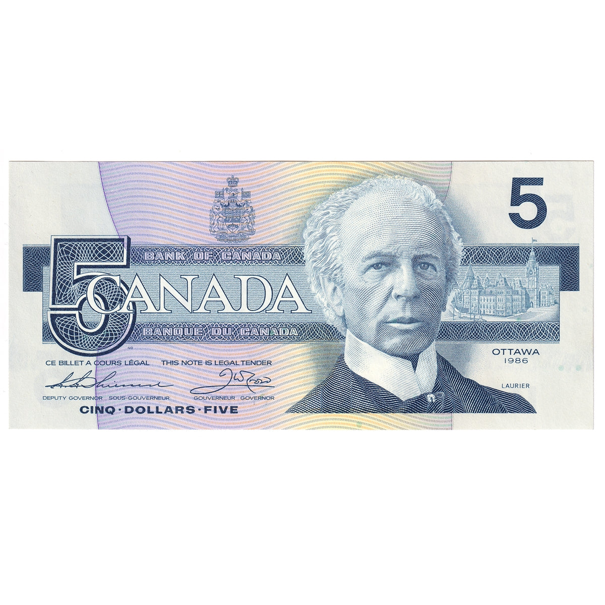 BC-56b 1986 Canada $5 Thiessen-Crow, FPB, CUNC