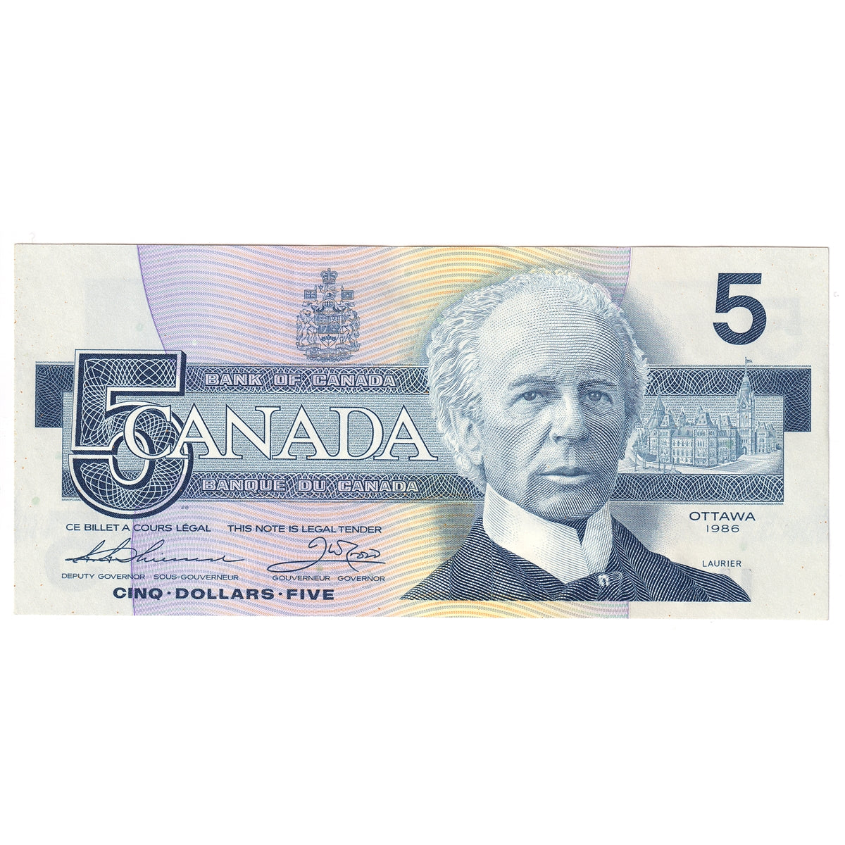 BC-56b 1986 Canada $5 Thiessen-Crow, EPS, AU