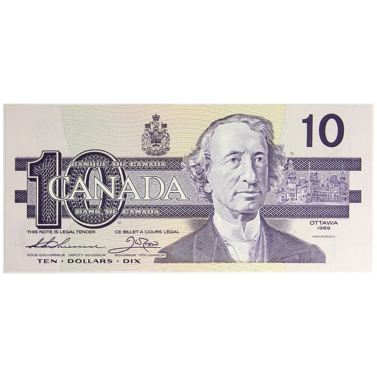 BC-57a 1989 Canada $10 Thiessen-Crow, ATL, CUNC