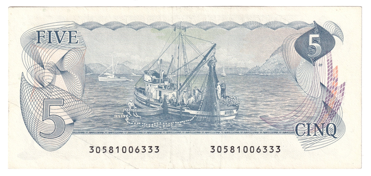 BC-53b 1979 Canada $5 Crow-Bouey, VF-EF (VF30)