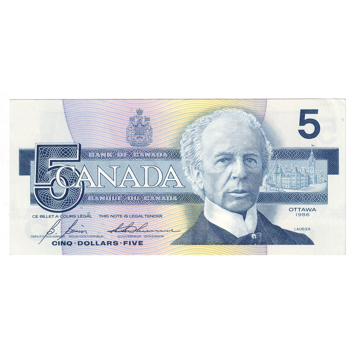 BC-56c 1986 Canada $5 Bonin-Thiessen, GOS, AU-UNC