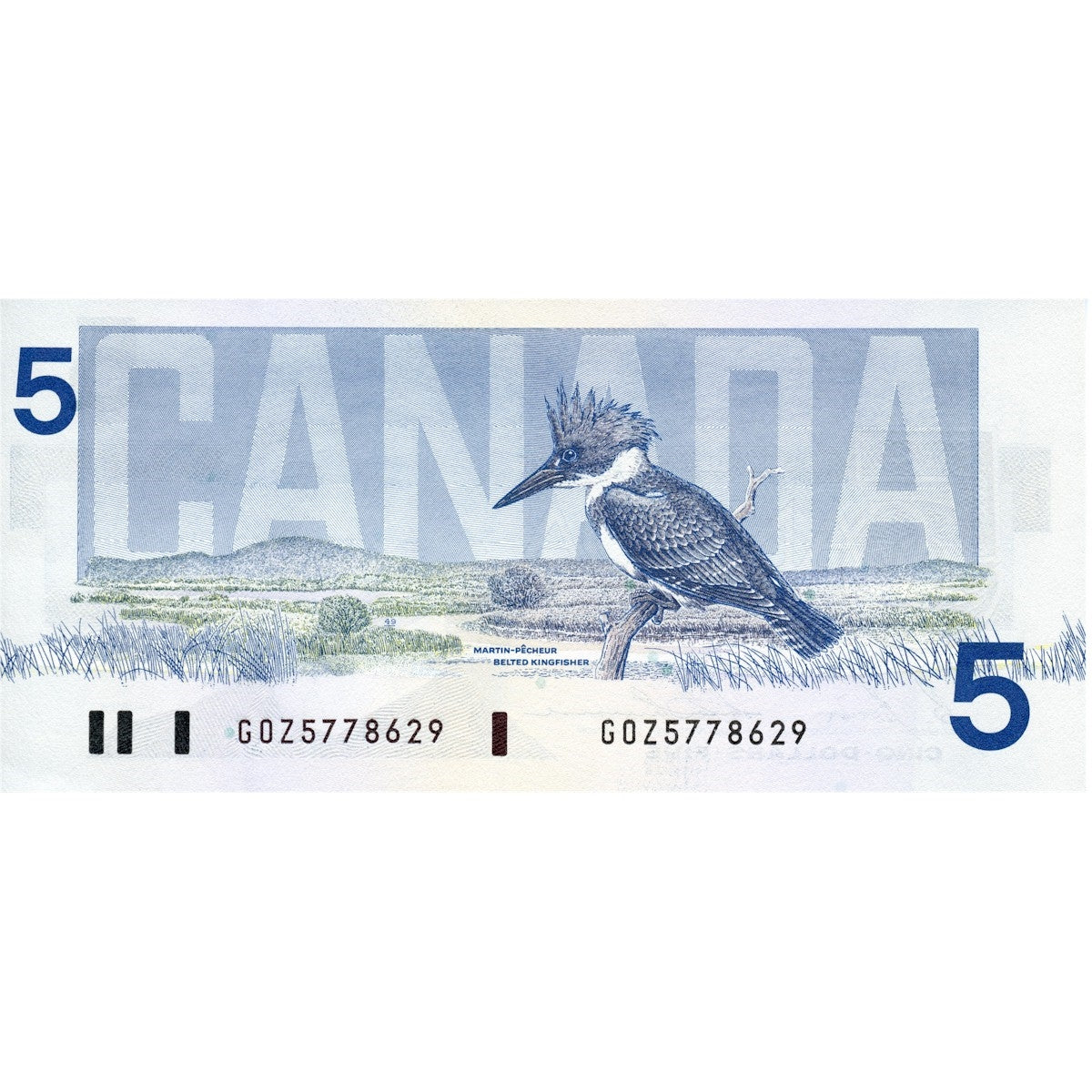 BC-56c 1986 Canada $5 Bonin-Thiessen, GOZ, AU-UNC