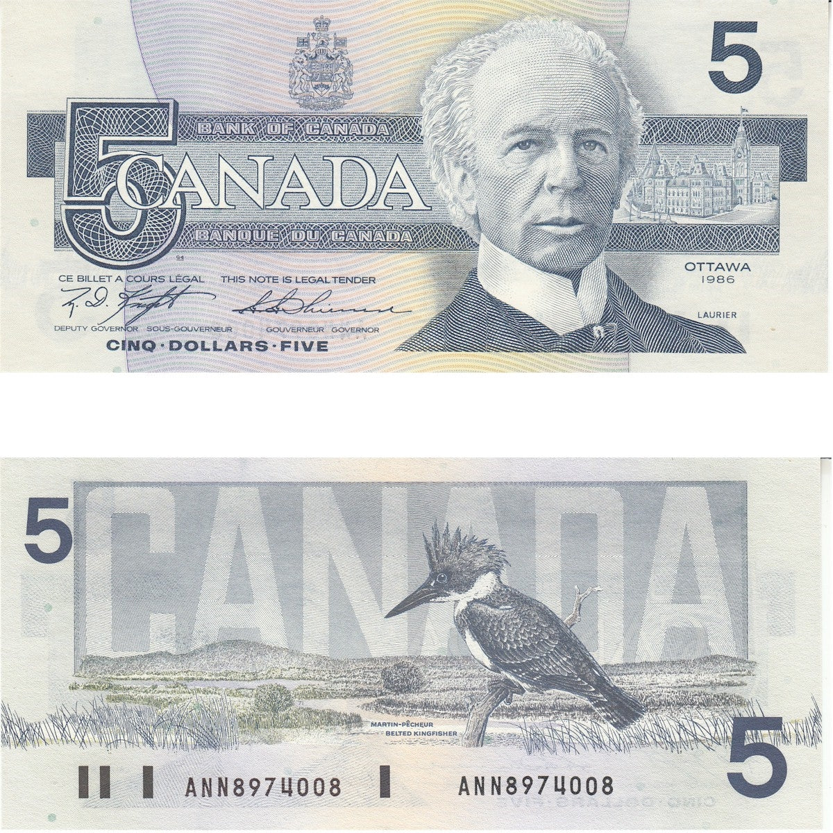 BC-56d 1986 Canada $5 Knight-Thiessen, ANN, CUNC