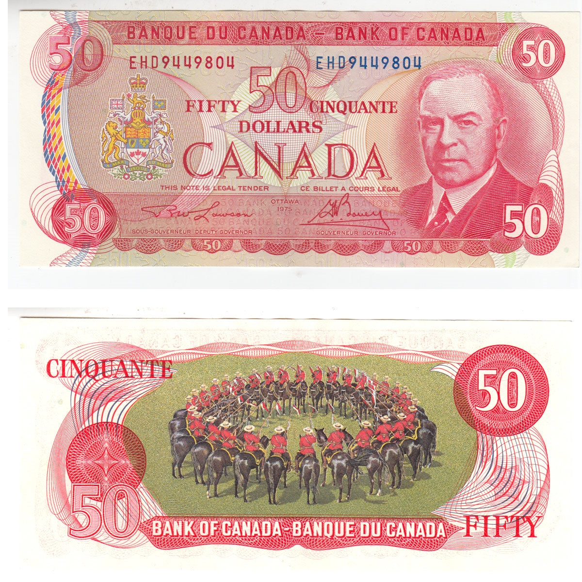 BC-51a-i 1975 Canada $50 Lawson-Bouey, EHD, AU-UNC (AU55)