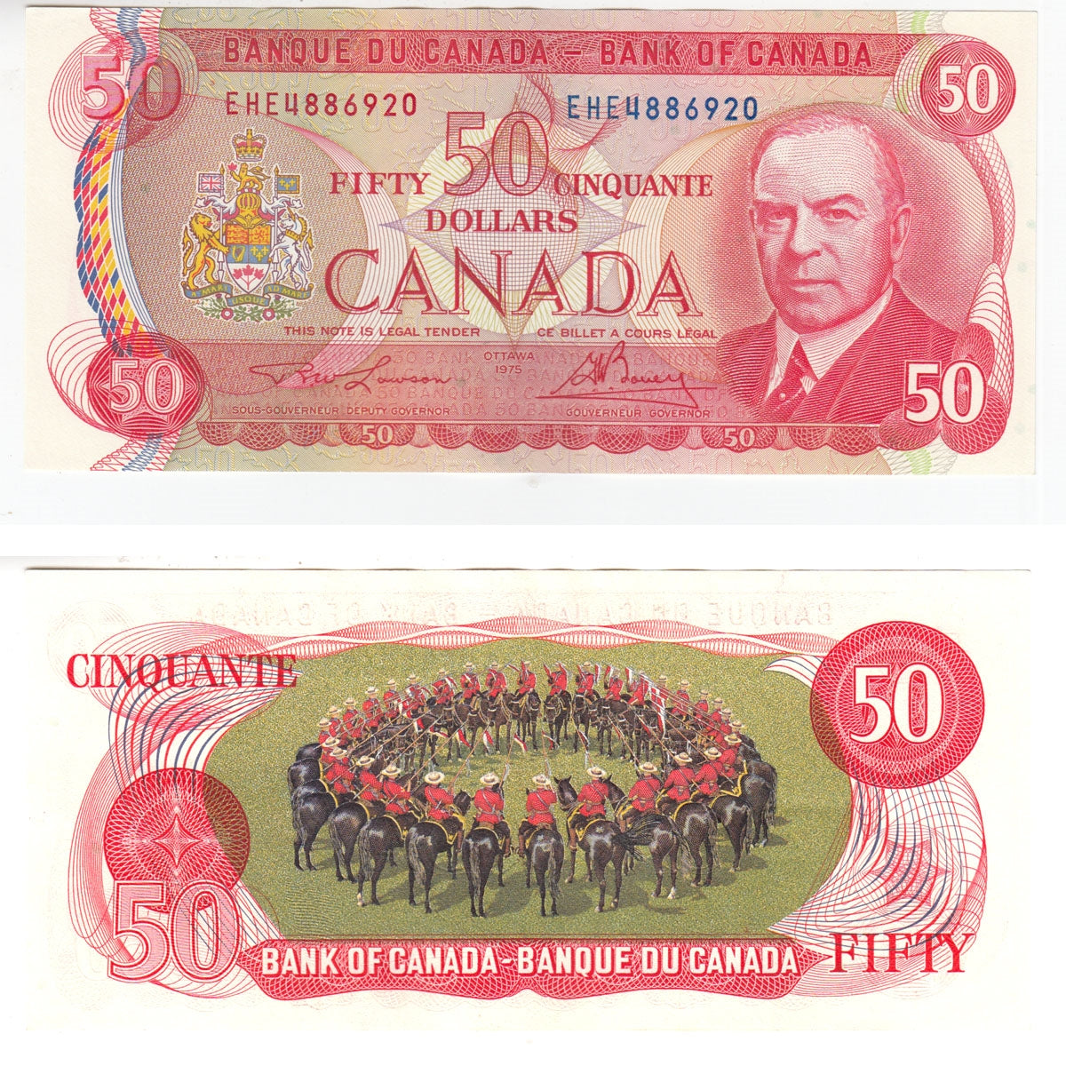 BC-51a-i 1975 Canada $50 Lawson-Bouey, EHE, AU-UNC (AU55)