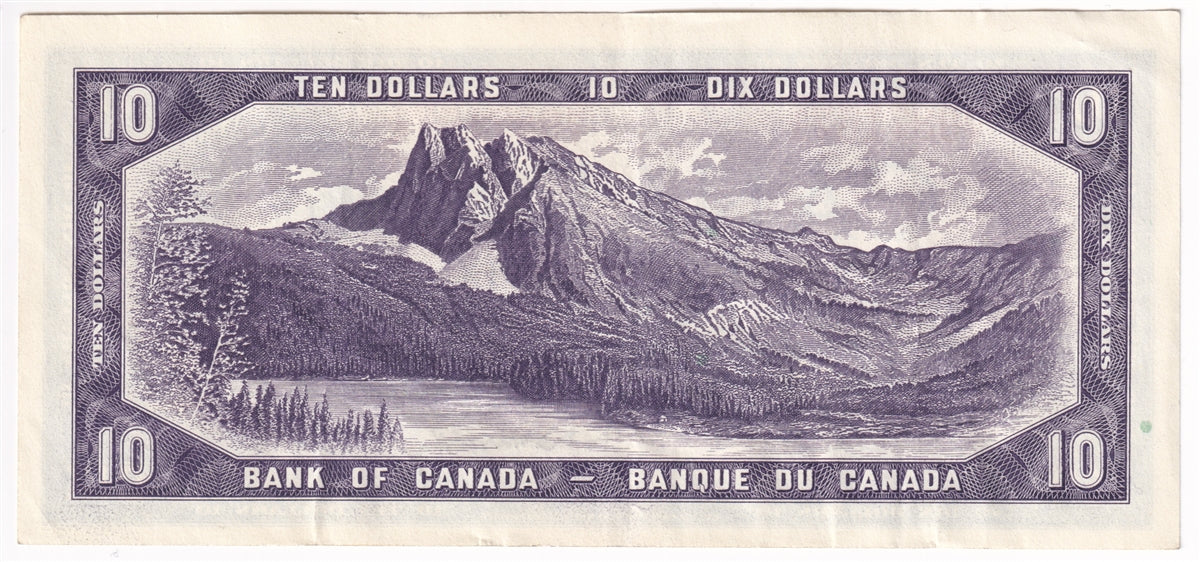 BC-40b 1954 Canada $10 Beattie-Rasminsky, H/T, VF-EF