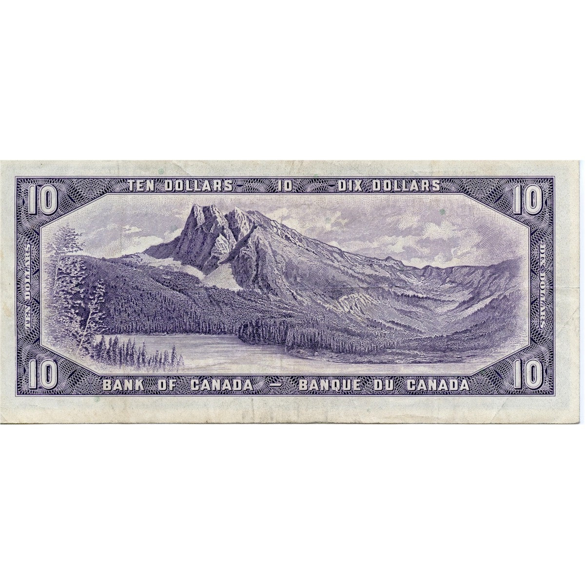 BC-40b 1954 Canada $10 Beattie-Rasminsky, V/T, VF