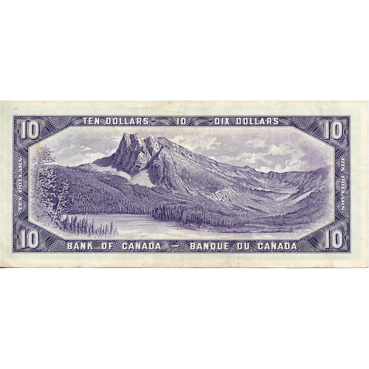 BC-40b 1954 Canada $10 Beattie-Rasminsky, D/V, VF-EF (VF30)
