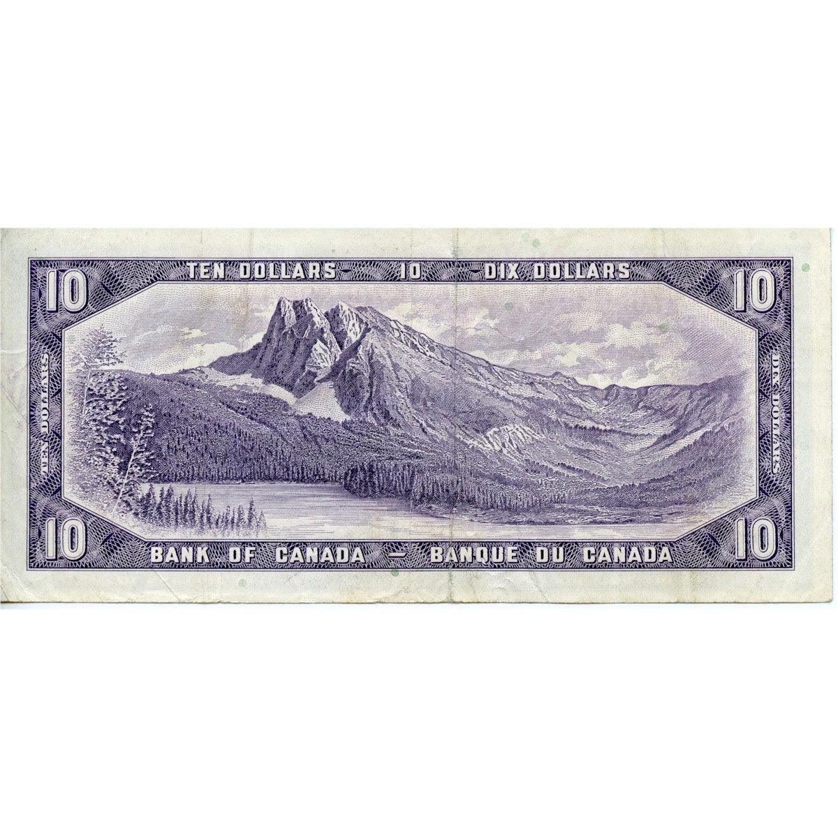 BC-40b 1954 Canada $10 Beattie-Rasminsky, E/V, F-VF (F15)