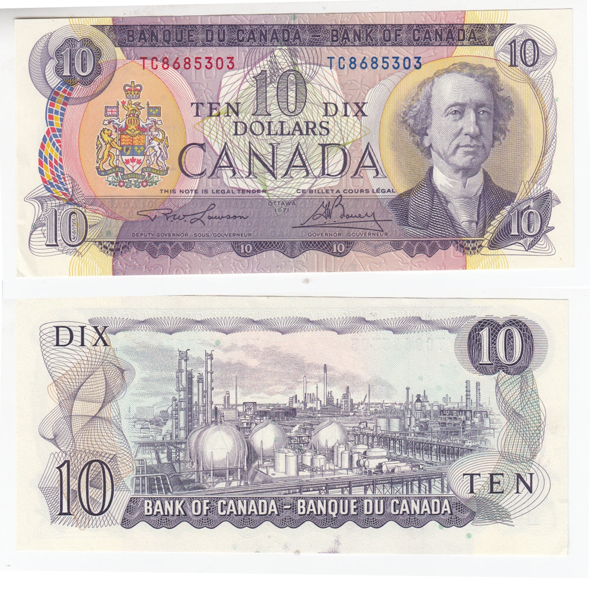 BC-49c 1971 Canada $10 Lawson-Bouey, TC, AU-UNC (AU55)