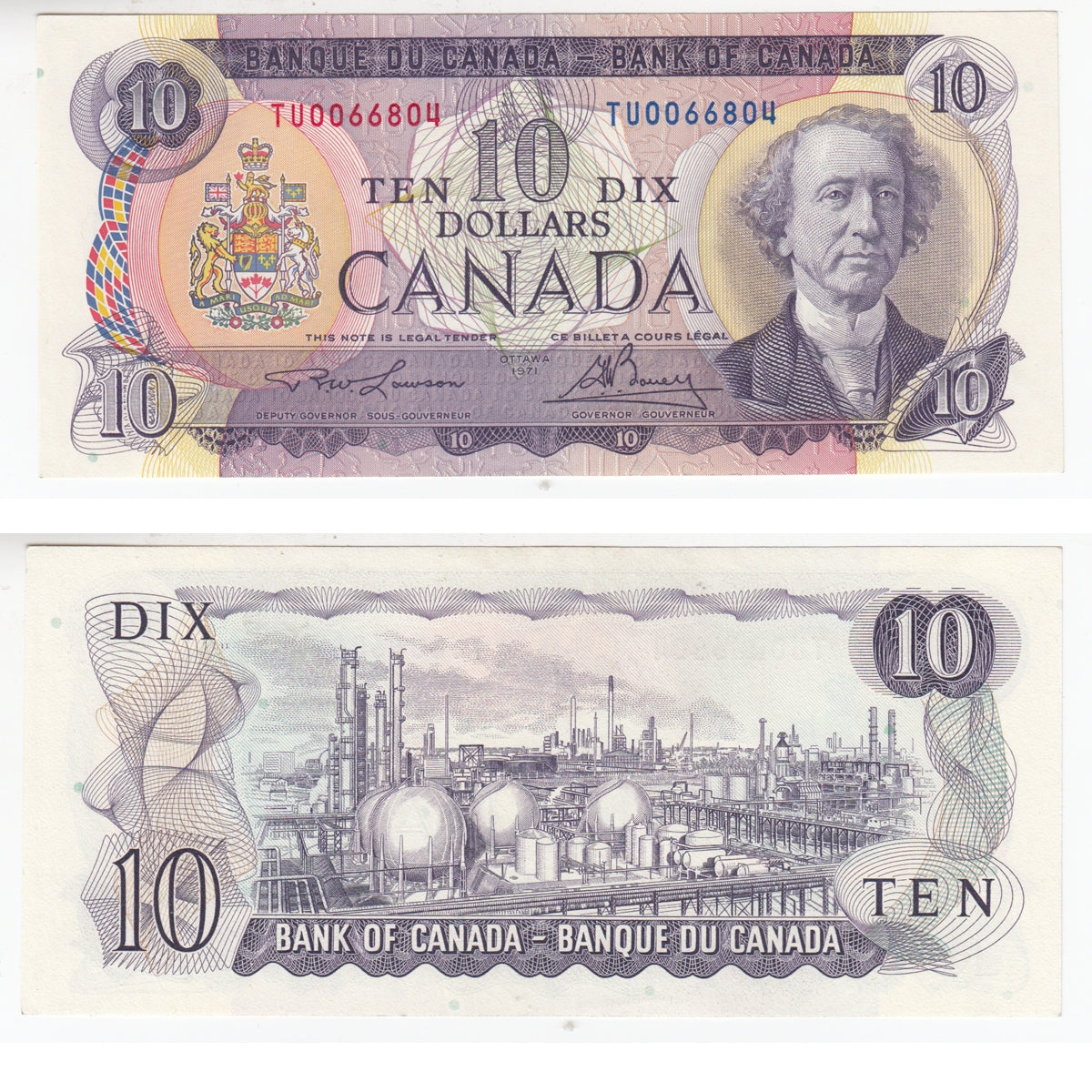 BC-49c 1971 Canada $10 Lawson-Bouey, TU, Uncirculated (MS60)