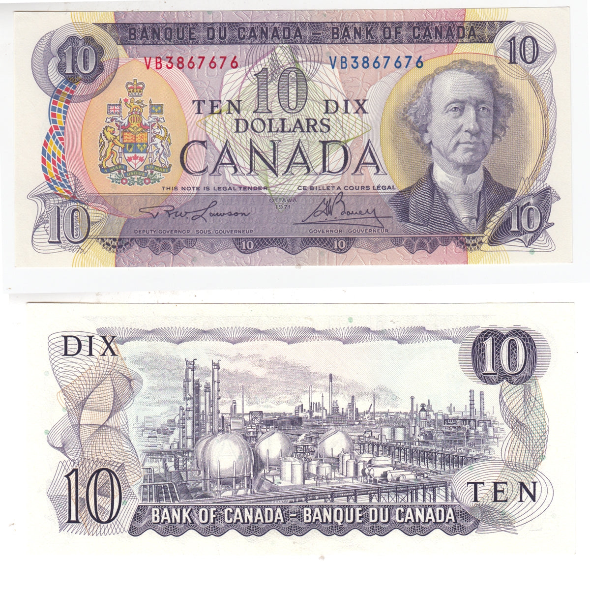 BC-49c 1971 Canada $10 Lawson-Bouey, VB, Choice Uncirculated (CUNC63)