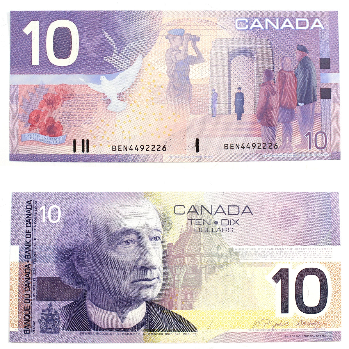 BC-63c 2003 Canada $10 Jenkins-Dodge, BEN, Gem Uncirculated (GUNC65)