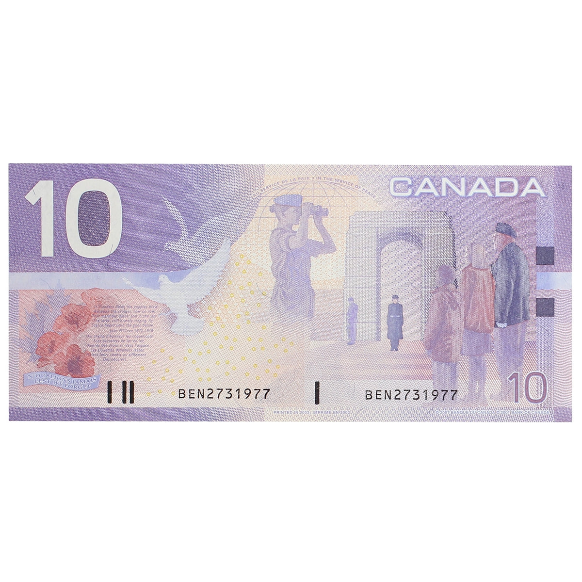BC-63c 2003 Canada $10 Jenkins-Dodge, BEN, CUNC