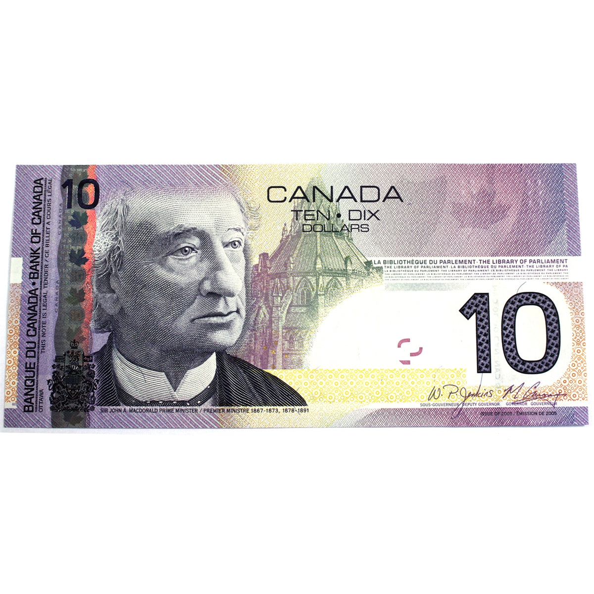 BC-68b 2008 Canada $10 Jenkins-Carney, BFE, Uncirculated (MS60)
