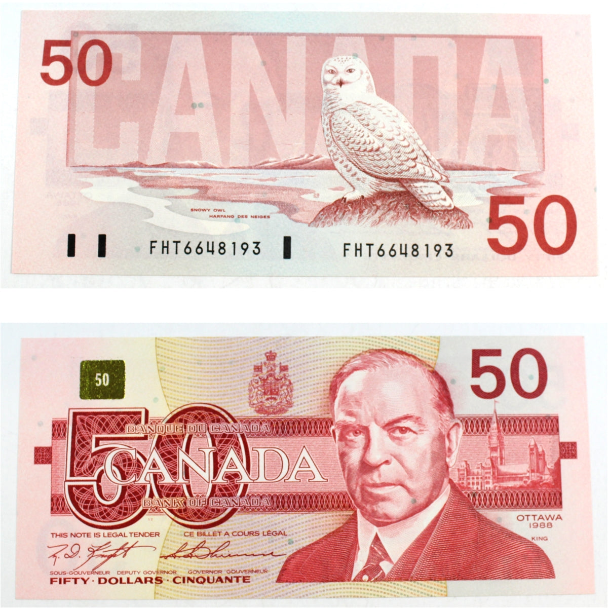BC-59c 1988 Canada $50 Knight-Thiessen, FHT, Choice Uncirculated (CUNC63)