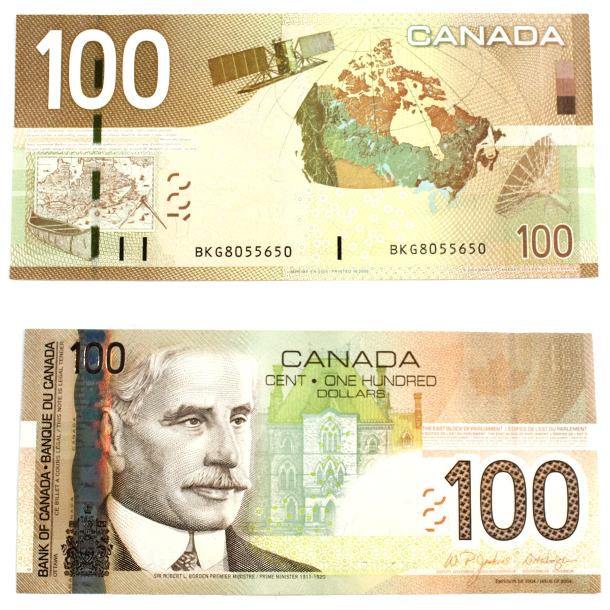 BC-66a 2005 Canada $100 Jenkins-Dodge, BKG, Uncirculated (MS60)