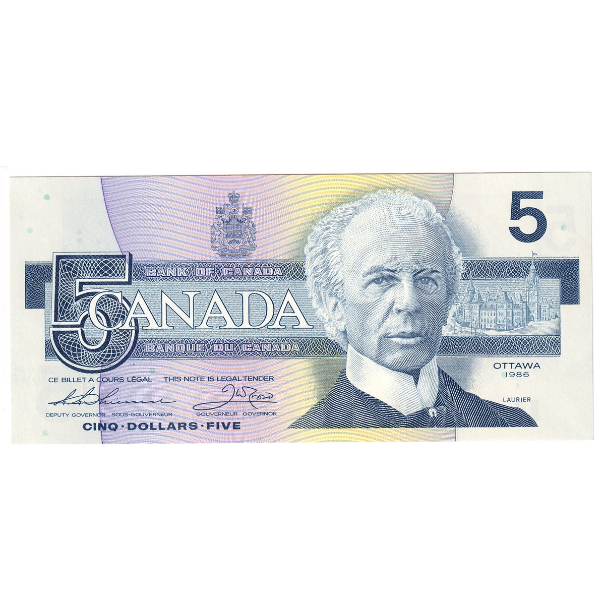 BC-56b 1986 Canada $5 Thiessen-Crow, FOL, CUNC