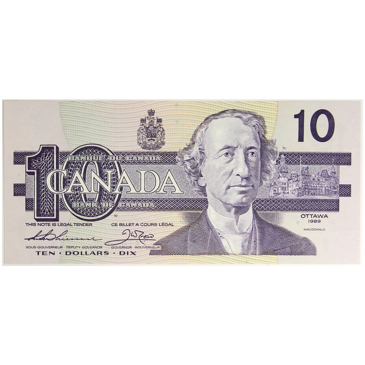 BC-57a 1989 Canada $10 Thiessen-Crow, ATP, CUNC