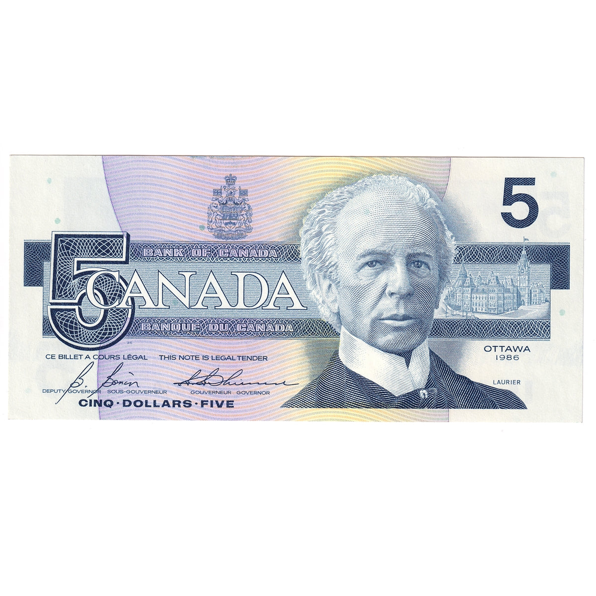 BC-56c 1986 Canada $5 Bonin-Thiessen, GOG, UNC