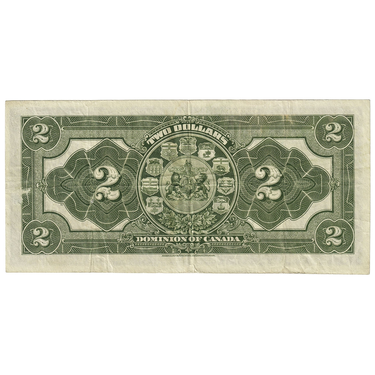 DC-22a-i 1914 Dominion $2 Various-Boville, No Seal, Curved, Very Fine (VF20)