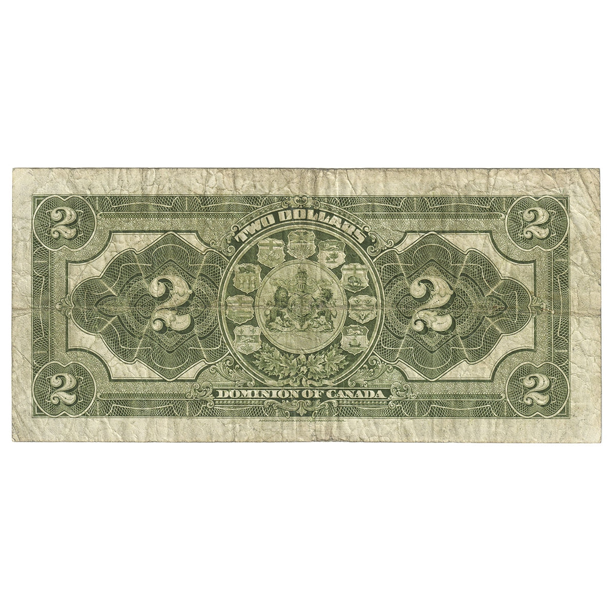 DC-22a-i 1914 Dominion $2 Various-Boville, No Seal, Curved, Fine (F12)