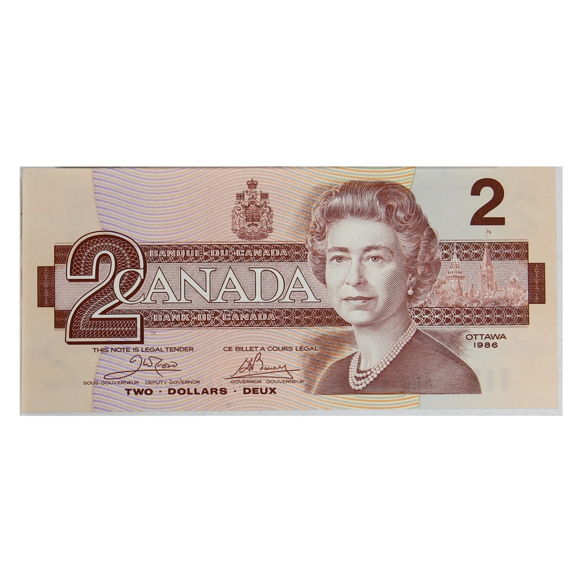 BC-55a 1986 Canada $2 Crow-Bouey, ARG, Choice Uncirculated (CUNC63)