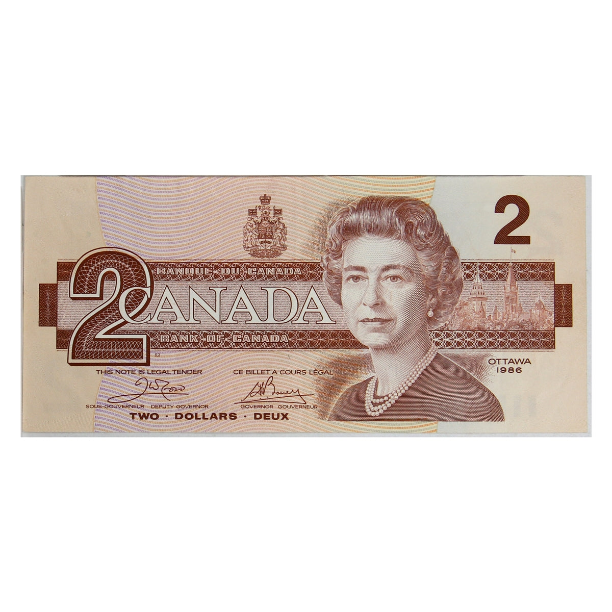 BC-55a 1986 Canada $2 Crow-Bouey, AUN, Very Fine (VF20)